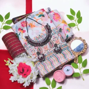 White Saree Combo Gift Set - স্নিগ্ধ ভালোবাসার উপহার