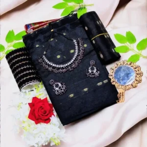 Black Jamdani Saree Gift Box for Wife -স্পেশাল গিফট কম্বো