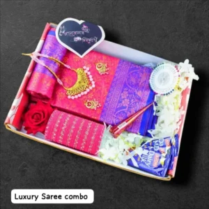 Magenta kanchi boron Saree Gift Box - উৎসবের সেরা শাড়ি কম্বো
