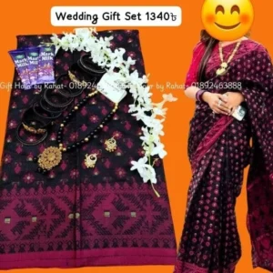 Best Selling jamdani Saree Combo Pack - Rani golapi Jamdani Saree